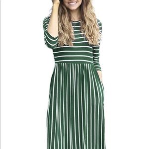 Green Striped Dress
